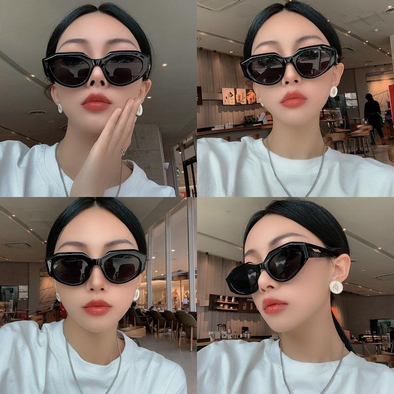 Popular Fashion Polygon Cat Eye Women Sunglasses Retro Colorful Oval Eyewear Shades UV400 Men Trending Sun Glasses