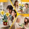 Non-Toxic 296Pcs Lily Flower Potted Plant Building Block Flower Model Puzzle Toys Sets New Year Christmas Birthday Gifts