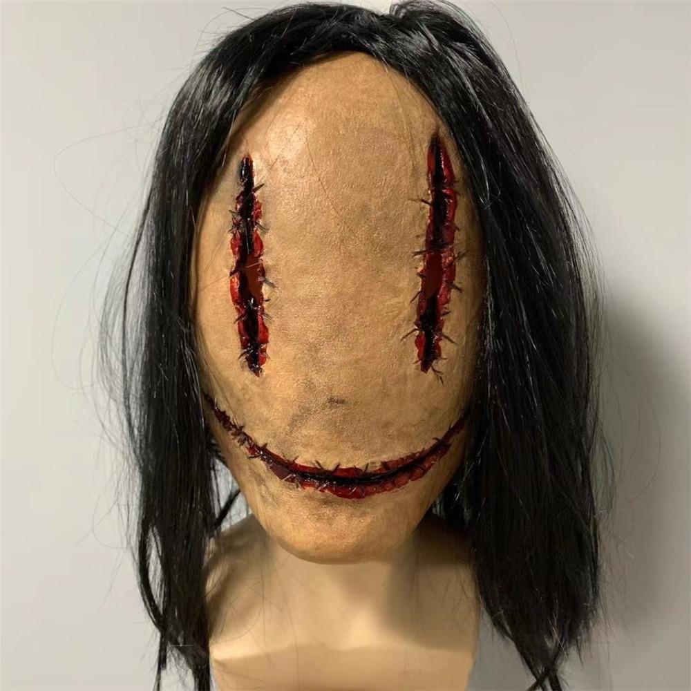 

Crack Female Horror Ghost And Zombie Latex Headgear For Halloween And Christmas Long Hair