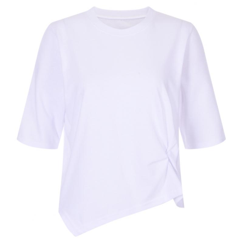 Shop   Women Round Neck TwisTed Crop ShorT Sleeve T shirT Black Dai Wsh 20418