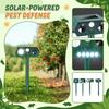 Solar Powered Ultrasonic Pest Repeller with Infrared Motion Sensor High Power Animal Deterrent Outdoor Waterproof Electronic Rodent Repellent