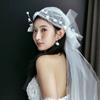 Retro Bridal Lace Floral Hat French Style Wedding Headband Romantic Bridal Headdress  Hair Jewelry