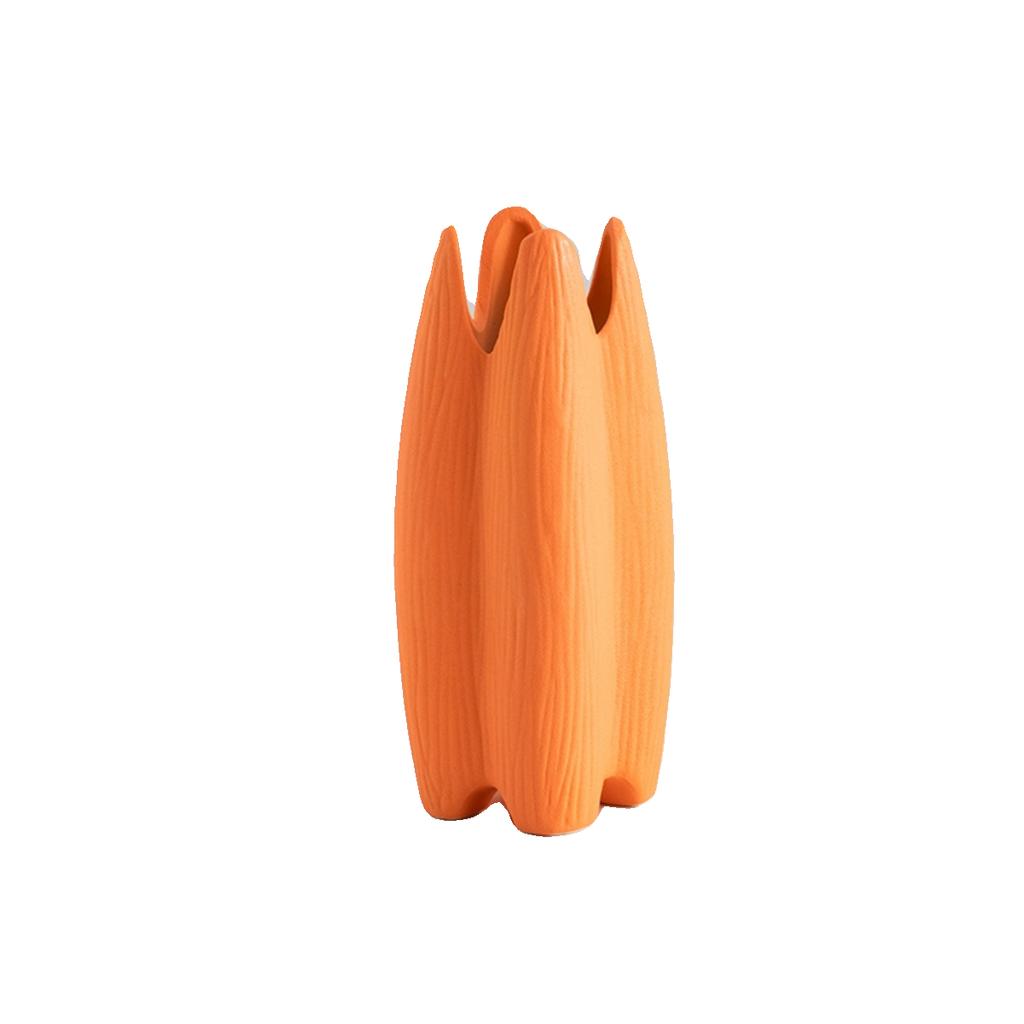 Nordic Ceramic Irregular shape Orange Small Vases, Home Dining Table, Living Room, Bedroom, Office Accessories, Flower Ware, 1Pc