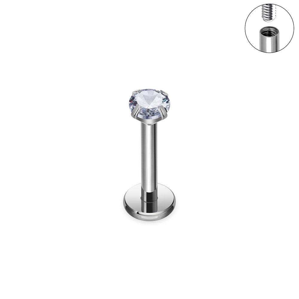 Titan G23 Ohrknorpel Nagel Nasenseptum Ring Augenbrauen gebogener Stab Kopf Vier Krallen Innengewinde Perforierter Zirkon Ohrnagel