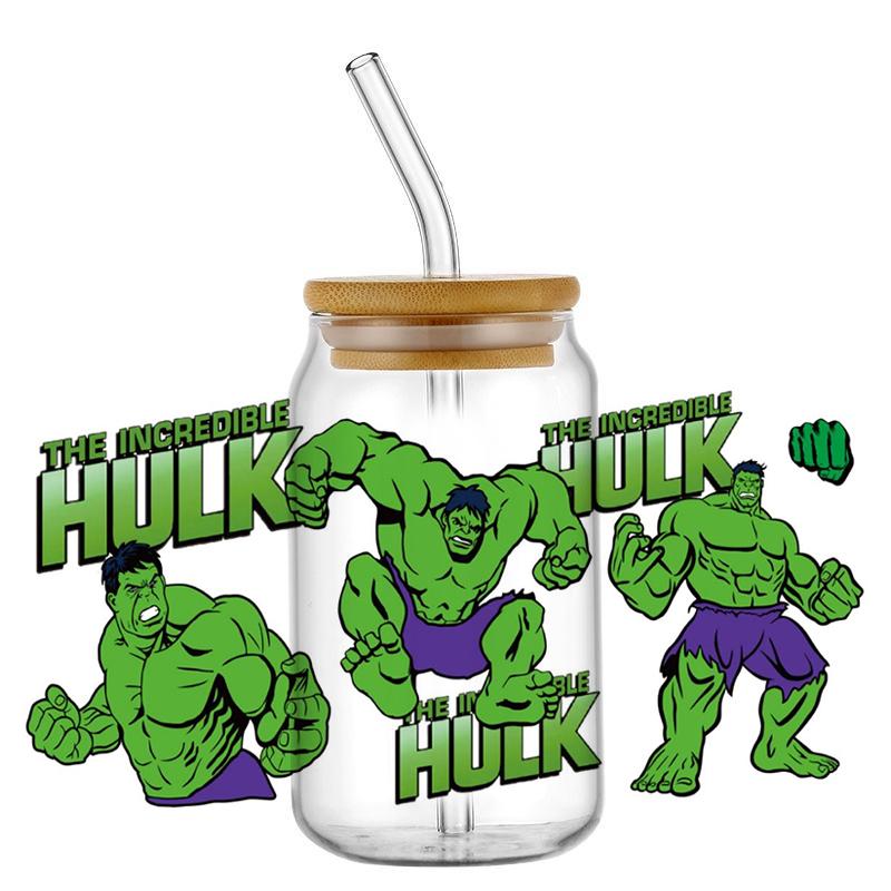 Superbohater Hulk UV DTF Wodoodporne Naklejki Transferowe16oz Kubek Libby Design Naklejki Owijki na Kubki Prezenty dla Dzieci