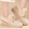 Cotton Shoes Fluffy Shoes Bow Snow Boots Cold-proof Warm Boots Cotton Boots
