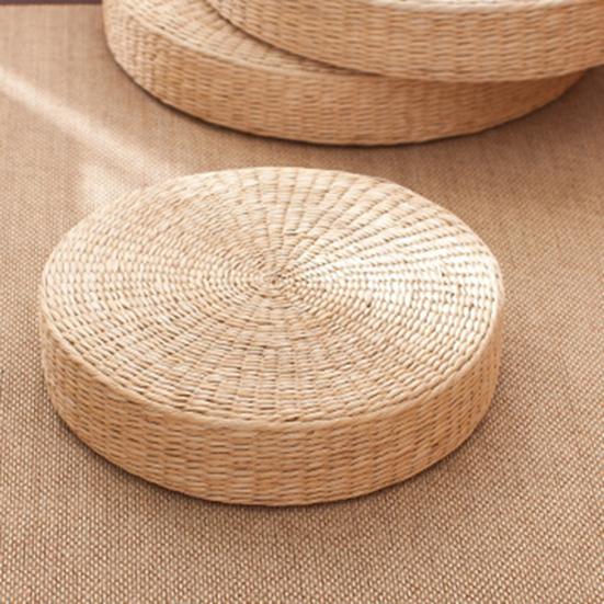 Tatami Cushion Breathable Widely Applied Comfortable Round Straw Weave Handmade Pillow for Floor 40cm 3639₽