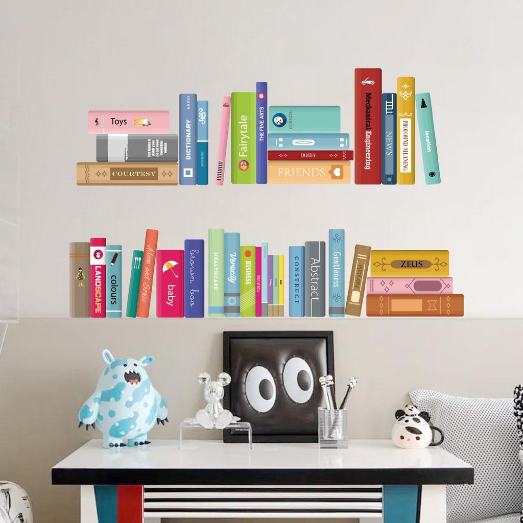 Motivational Book Wall Stickers Back To School Decor Self-Adhesive Inspirational Decal Quotes for Study Room Bedroom Living Room