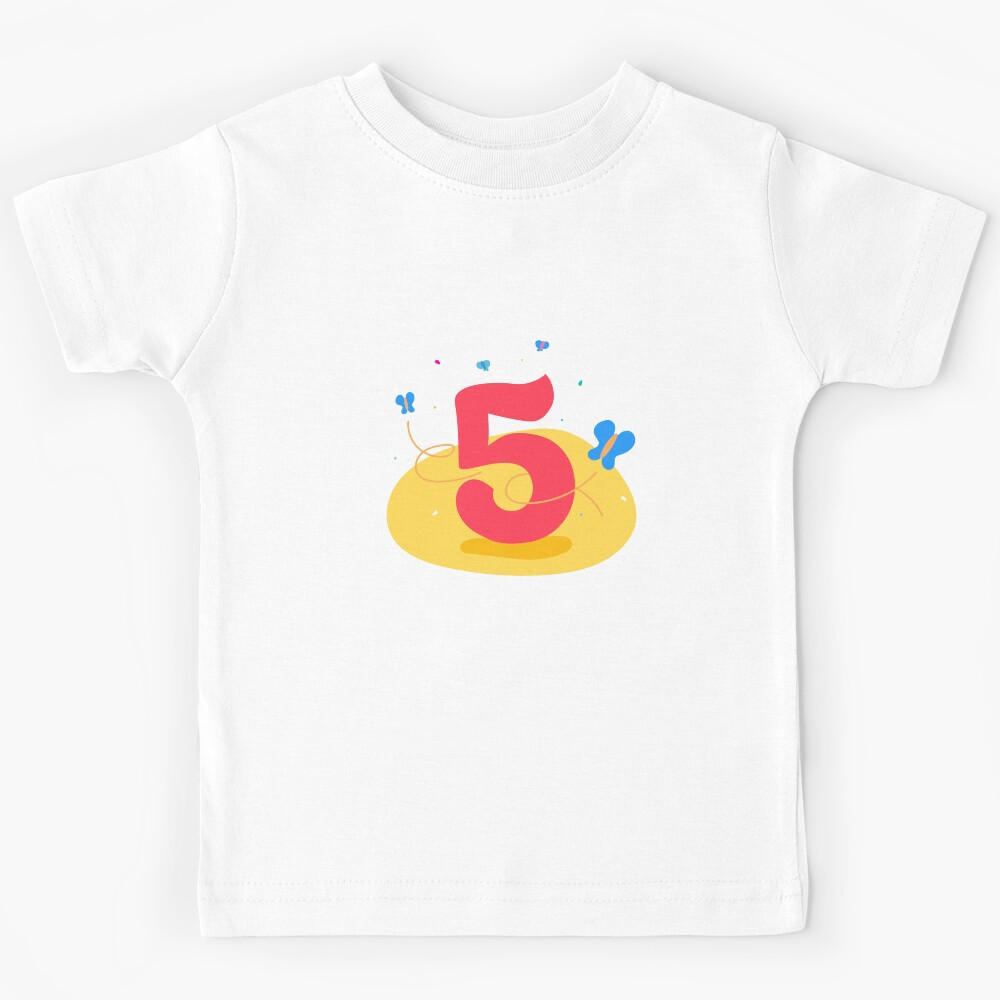 Colourful Number 5 (Five) Kids T-Shirt 170