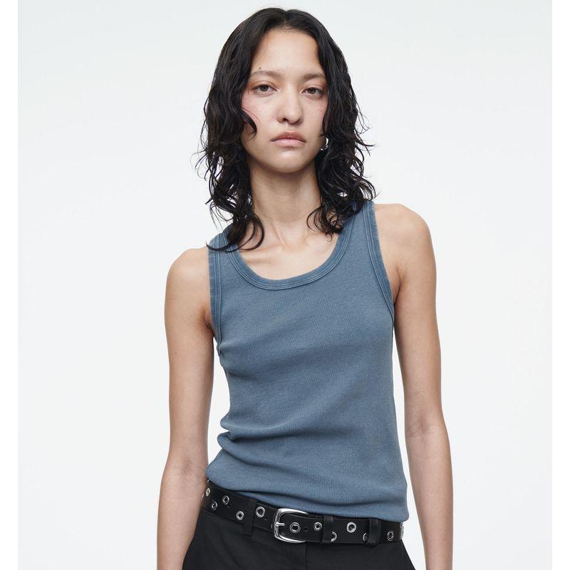 Vest Sling Cotton Spring and Summer Cotton Blended Stretch White Cotton T-shirt Sexy Organic Design Sense Top Sleeveless