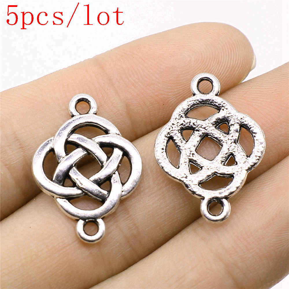 

Подвески с китайским узлом для изготовления ювелирных изделий, кулон, аксессуары для поделок своими руками A20-5pcs-18x25mm