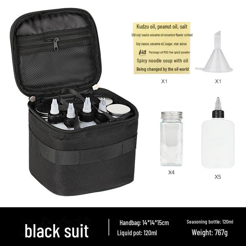 Outdoor Portable Seasoning Bottle Set for Camping and Picnic - Sealed Oil and Spice Storage Bag Combination