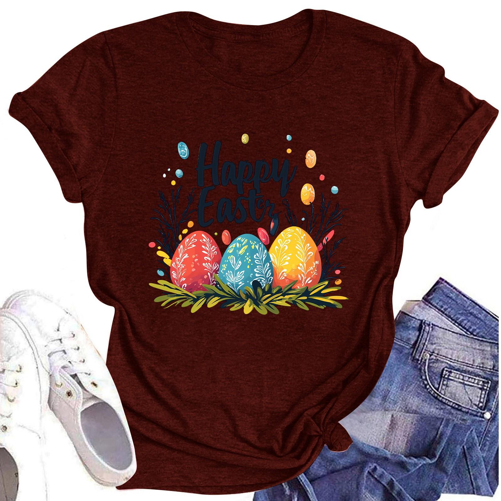 

Женский топ с круглым вырезом, повседневный принт, футболка с короткими рукавами XXL винный