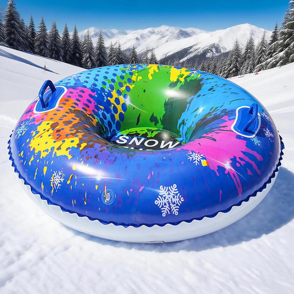 1Pcs Inflatable Snow Disk Tube With Handles For All Ages Heavy-Duty & Cold-Resistant For Thrilling Rides Winter Outdoor Sports