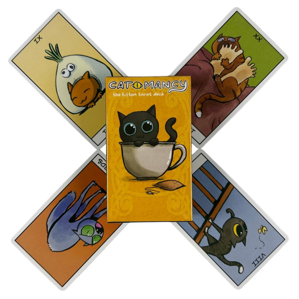 Cat Mancy Kitten Tarot Cards English Version Divination for Family Party Perfect Board Game for Cat Lovers