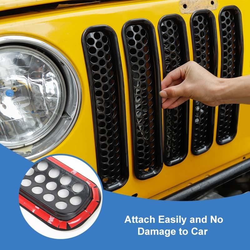Car Front Hood Grille Ring Cover Protective Sticker For Jeep Wrangler TJ 1997-2006 Car Exterior Accessories 