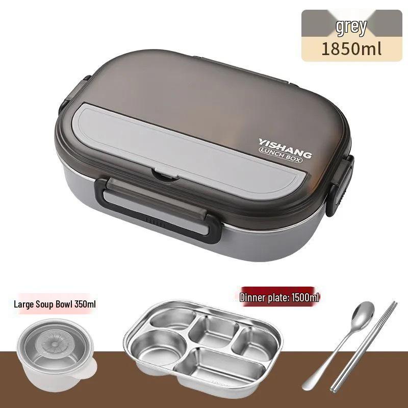 Microwave-Safe 304 Stainless Steel Lunch Box with Lid for Students