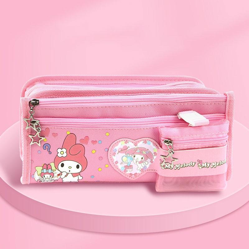 Sanrio Melody Kuromi Canvas Pencil Case Coin Purse For Students