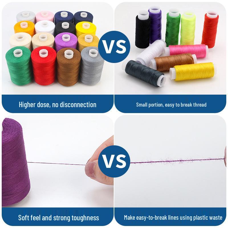 Hilo de Coser de Poliéster de Alta Velocidad 402 - 1000 Yardas, Colores Arcoíris, Ideal para Proyectos de Costura Casera y a Mano