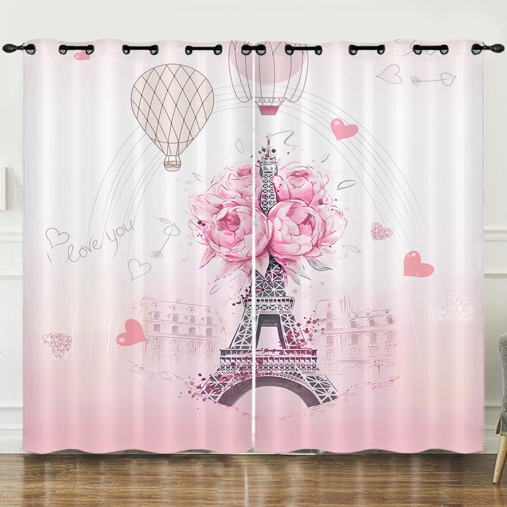 

Растения Цветы Розы День Святого Валентина 3D Цифровая печать Шторы Блэкаут Люверсы 97cm*114cm*2