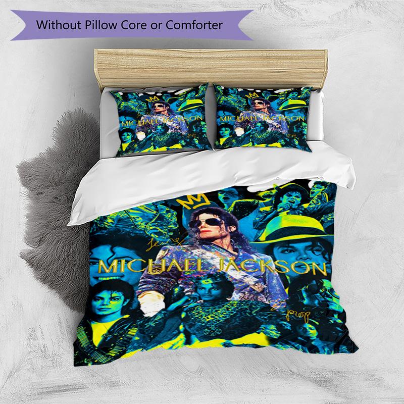 3pcs Duvet Cover Set (1*Duvet Cover + 2*Pillowcase, Without Core), Michael Jackson Print Bedding Set, Bedroom Decor, All‑Season, Birthday Gift