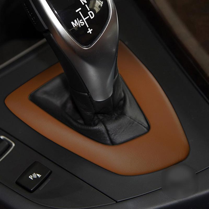 Car Center Console Gear Shift Frame Trim For BMW F20 F30 F32 F33 F34 F36 1 3 4 Series Leather Gear Decorative Left Hand Drive