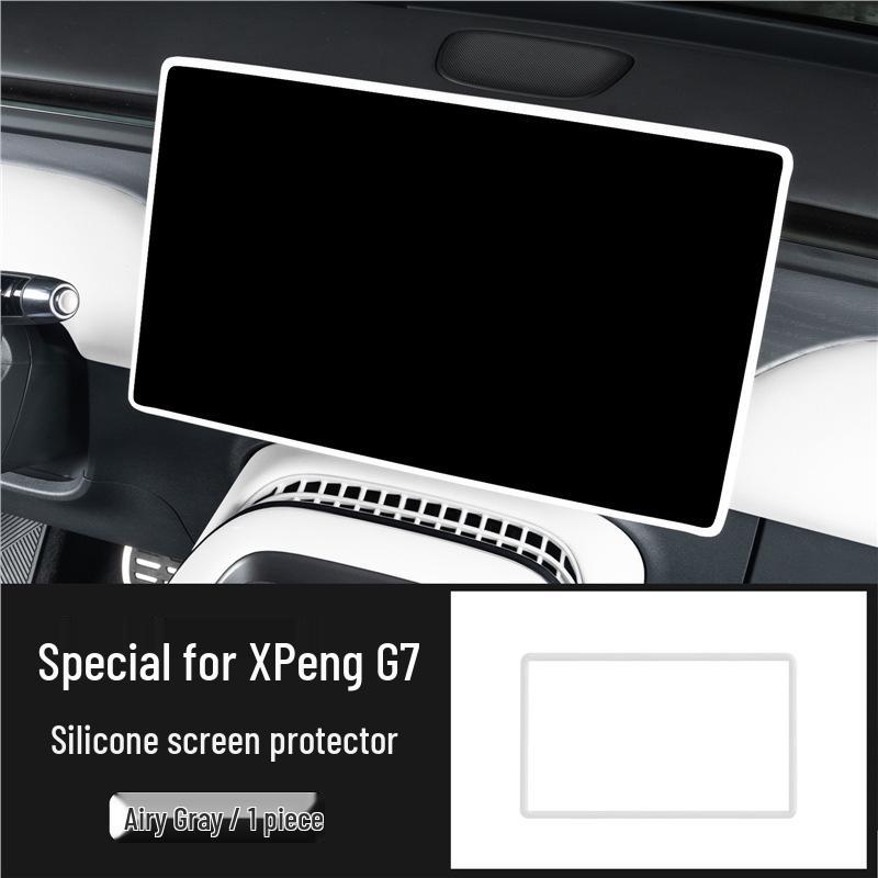 Silicone Protective Frame for XPeng G7 Center Console Screen - Car Interior Decoration & Accessories.