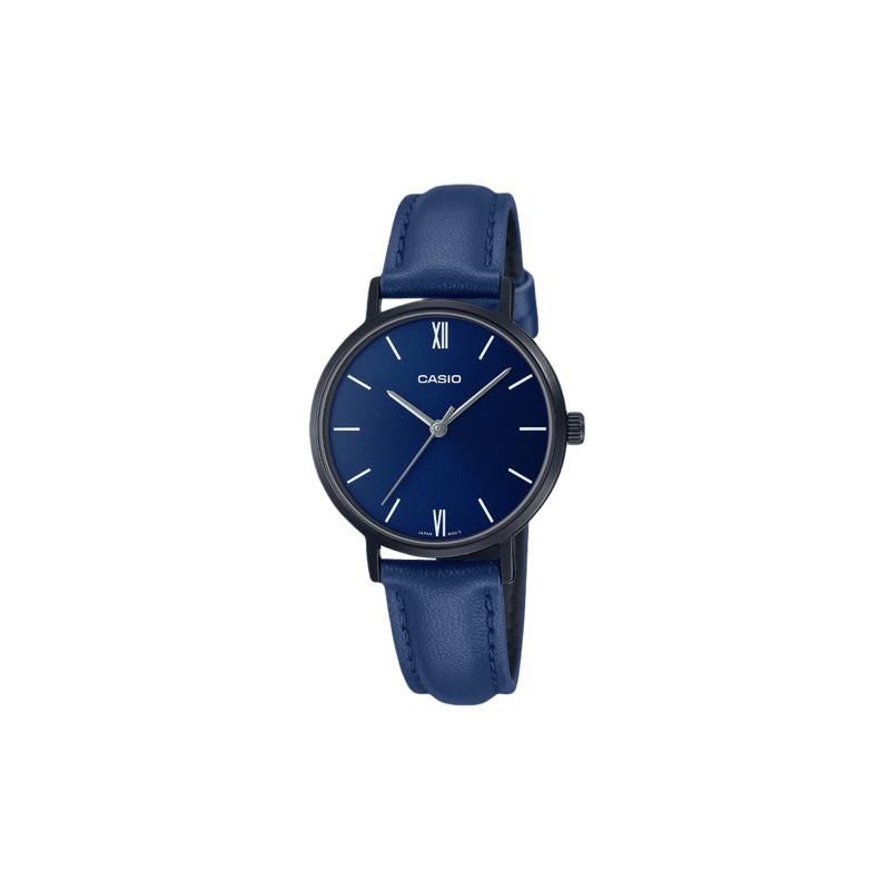 

Casio STANDARD series simple and fashionable navy blue quartz movement leather strap Japanese and Korean watch women s watch blue dial LTP-VT02BL-2A синий