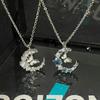 Butterfly Moon Necklace 1Pcs Korean Fashion Women Alloy Chain Cute Design Elegant Jewelry for Party and Daily Wear