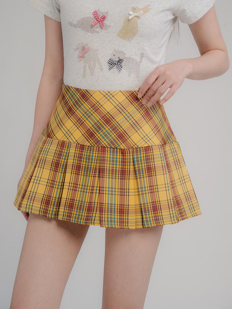Spring & Summer Sexy Retro Plaid JK Pleated A-Line Skirt