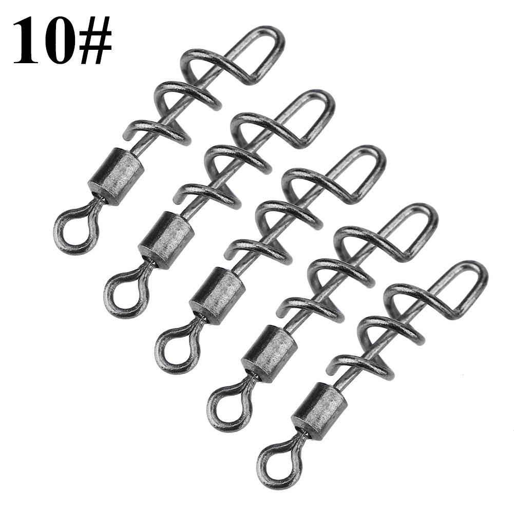 50Pcs Stainless Steel Rolling Barrel Swivels with Screwed Snap Fishing Bait Hook Connector(10#)