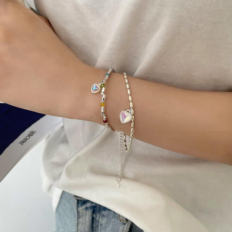 Sweet Heart Rice Grain Bracelet: Women's Fashionable, Beautiful, Hip Hop Style Hand Jewelry