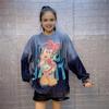Gradient Cartoon Rhinestone Long Sleeve Sweater - Women's Loose Casual Round Neck Knitwear for Autumn/Winter Fashion.