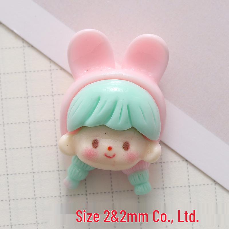 Glossy Cute Girl Resin Accessories for DIY: Phone Case, Hair Clip, Fridge Magnet, Crocs Decor.
