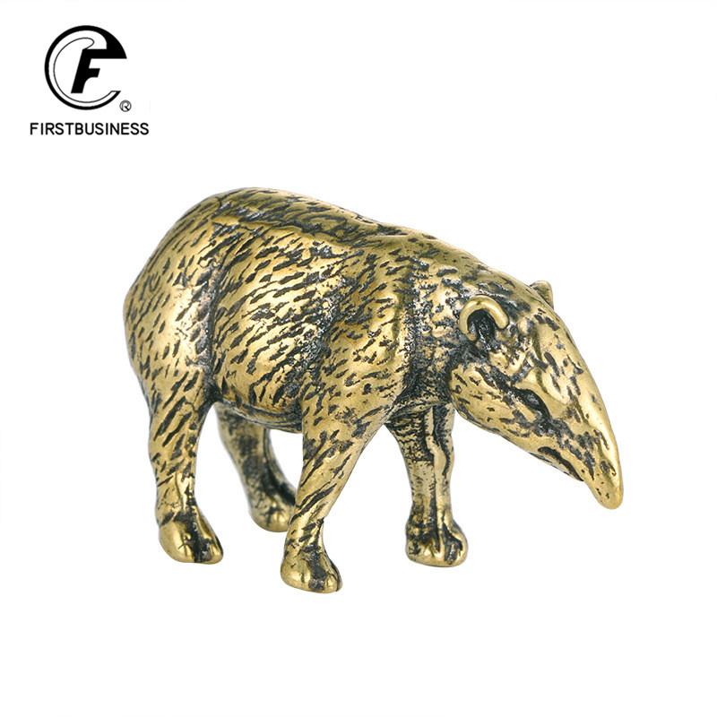 Solid Brass Sharp Mouth Beast Figurine Miniature Desktop Ornaments Small Animal Statue Tea Pet Home Decoration Crafts Collection