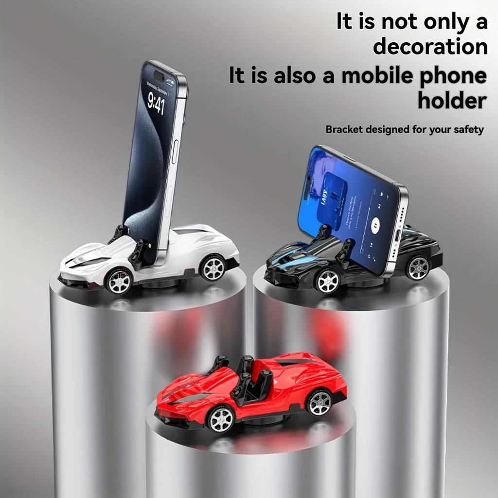 2-in-1 Racing Car Phone Holder Car Desktop Decor Stand 360° Rotatable Universal for All Smartphones Mount