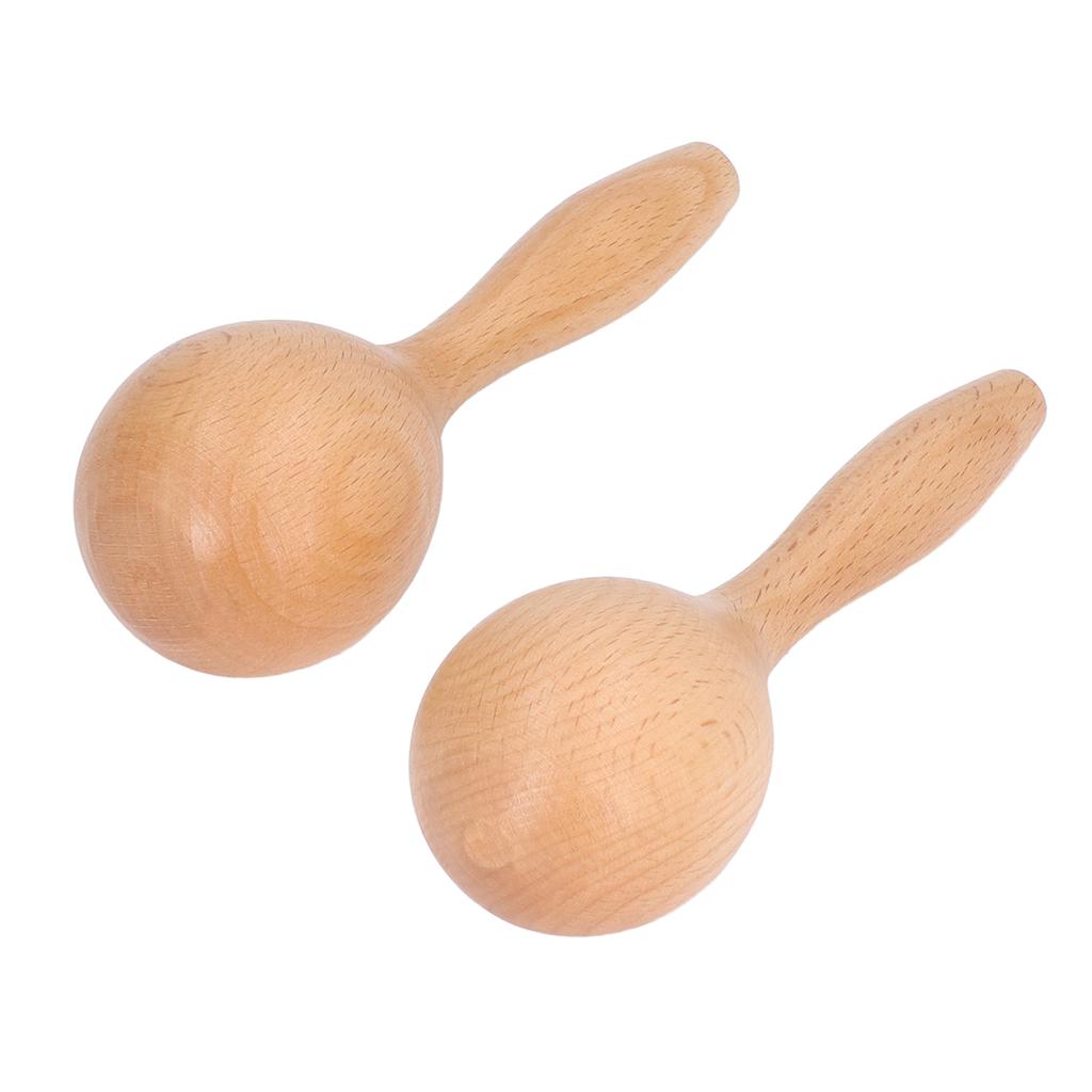 2 Stück Maracas Handpercussion Klarer Klang Glänzendes Aussehen 14x5x5cm Buchenholz Material Maracas Instrument für Partys