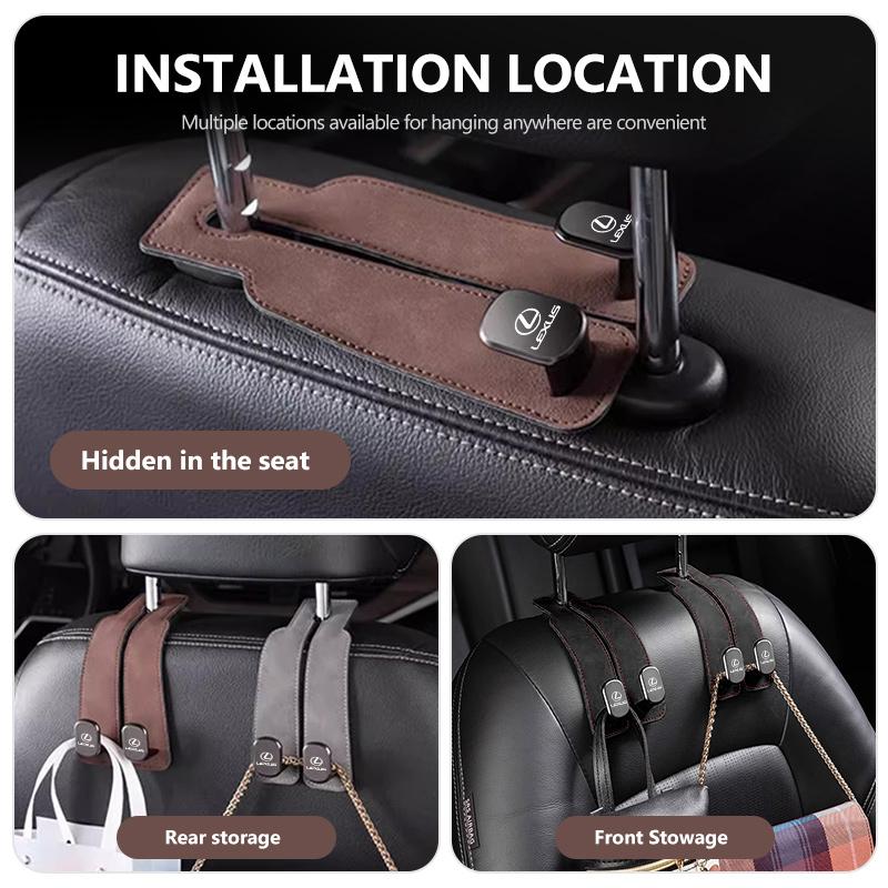 Alloy Car Headrest Hook Suede Seat Hanging Hanger Storage Hook For Lexus IS350 ES350 IS250 IS460 IS220h IS300 LX570 UX250h