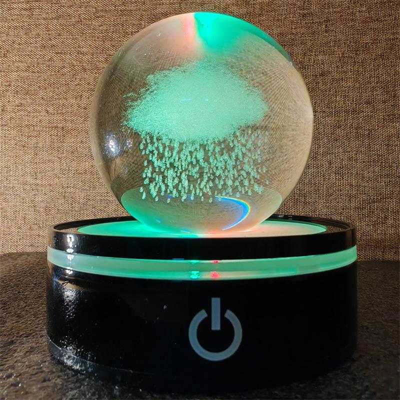 Solar System 3d kristallkula Kristallklot Laser snidad kristallkula med kulstativ Dekorativa planetsfärer Galaxy Födelsedagspresentprydnader