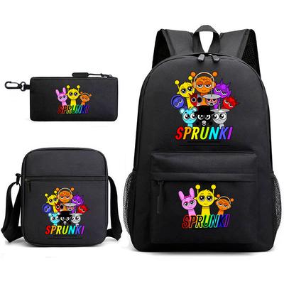 Rhythmus Box Kinderrucksack Schultasche Dreiteiliges Sprunki Rucksack Umhängetasche Federmäppchen Für Klassen 1-6