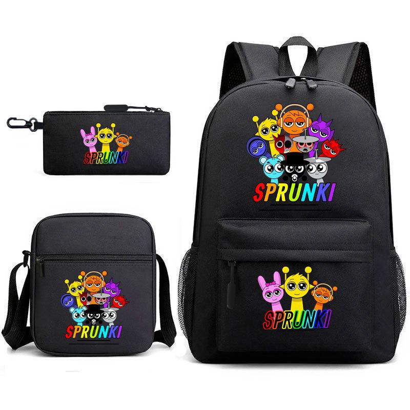 Rhythm Box Spiel Merchandise Schultasche Sprunki Cartoon Sternenhimmel Rucksack Umhängetasche Dreiteiliges Set