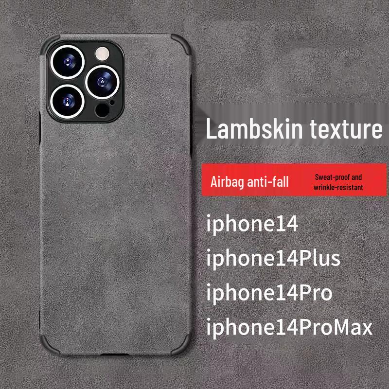 

ZITAI Преміальний Сірий Чохол з Матової Ягнячої Шкіри з Захистом від Падінь для iPhone