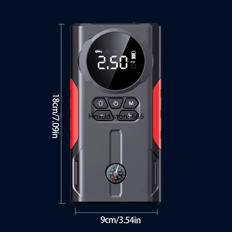 Double Purpose Car Air Compressor Jump Starter And Digital Tire Inflator With 800A Current For Automotive Emergency Use