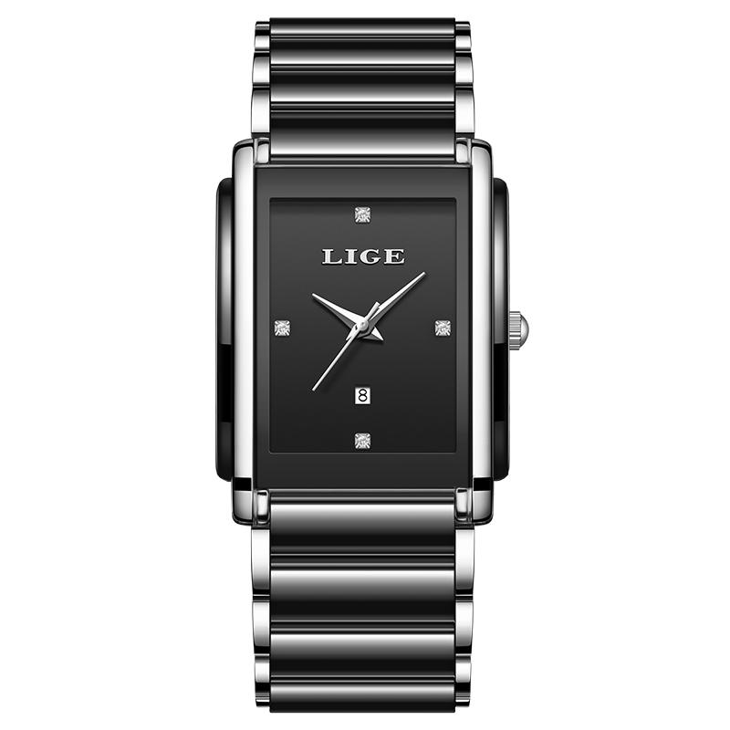 

LIGE Elegant Ceramic Women s Watch High-end Luxury Fashion Women s Quartz Watch Women s Gift розового золота/чёрный