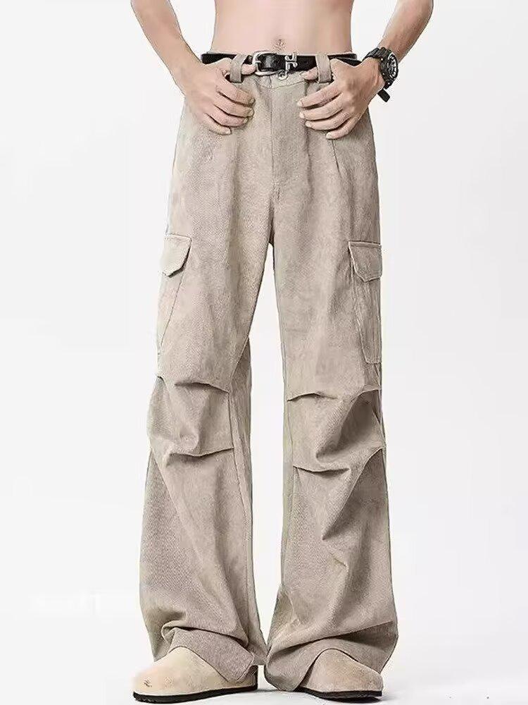 

Унисекс Ретро Мраморные Плиссированные Брюки Клеш: Трендовый PUNK-вдохновленный свободный крой для осенней работы и повседневной носки Medium серый/дым