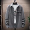 Men's Classic Denim Workwear Shirt - Long-Sleeved, Casual, Versatile, Washed for Spring or Autumn.