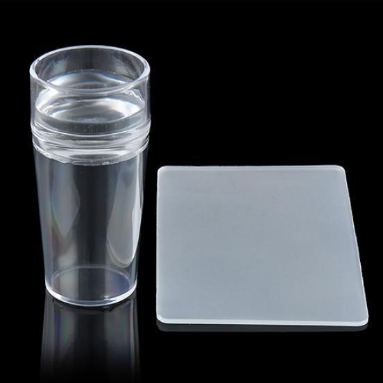 2 In 1 Clear Jelly Nail Art Stamping Kit Soft Stamper + Scraper Manicure Tool