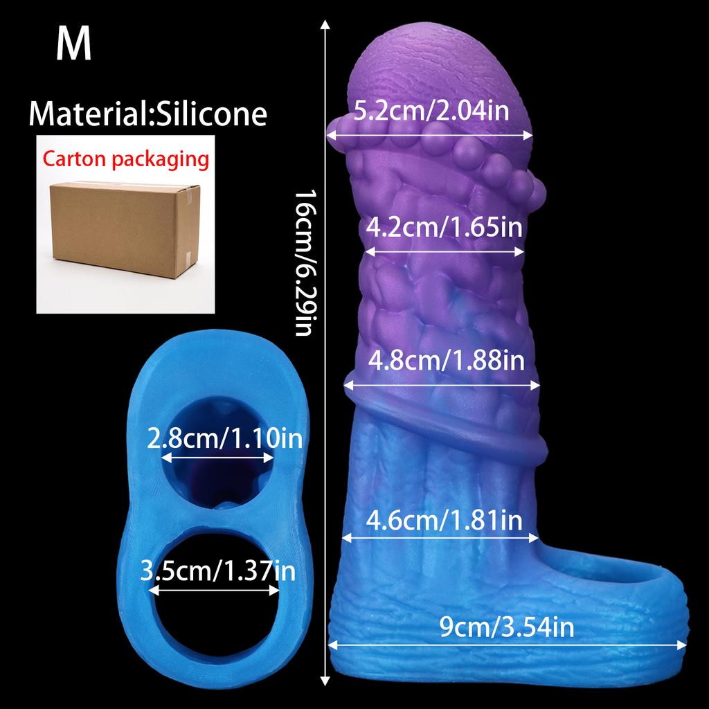 Penis Ring Male Realistic Penis Sleeve Extender Cock Sleeve Dick Enlargement Delay Ejaculation Cock Ring Reusable Condom Sex Toy