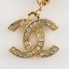 Chanel COCO Mark Necklace Vintage Plated Gold/Rhinestone 37g Women Used