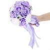 Artificial Bridal Bouquet Flowers for Wedding Decorations Props Accessories (Purple)
